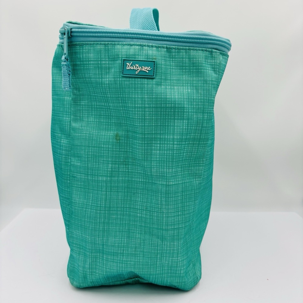Thirty-One Go-To Thermal Pouch Tall Lunch Bag Turquoise Cross Pop Lunch Storage